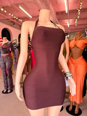 (Pre-Order 8 Business Days Then Ship)
Body On Lock Bandage Mini Dress- Wine