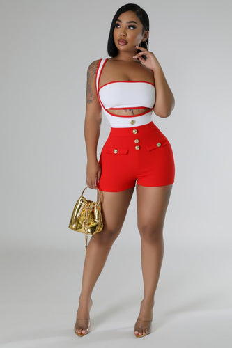 Your Turn Romper Set- Red