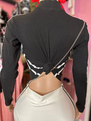 Chic Racer-Style Zero Circle Zip-Up Top Only- Various Colors