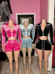 My Favorite Velour Short Set- Various Colors