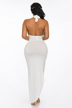 Cross Halter Top & Twist Slit Maxi Dress- Off White
