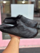Fuzzy Slipper Slides- Black