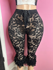 Inspired By Me Lace Capris- Black