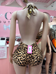 Just Want You Silk Scarf Short Set- Leopard