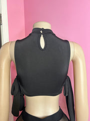 Flirty Mesh Affair Short Set- Black