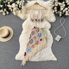 Waterfalls Coverup Knitted Skirt Set