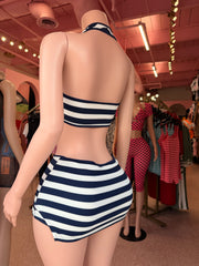 Yacht Club Baddie Skort Set - Navy Blue
