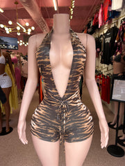 Untamed Desire Romper- Animal Print