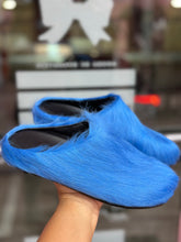 Fuzzy Slipper Slides- Blue