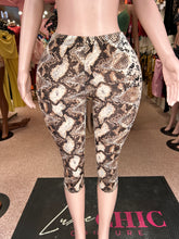 Venomous Snake Behavior Capri Pants- Brown Multi
