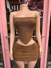 Desert Heat Suede Corset & Mini Skirt Set- Brown