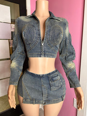 Metro Chic Denim Skort Set