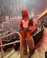 *Pre-Order 10-15 business days then ship* Shaggy Mongolian Fur Thigh High Boots- Tan