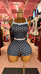Good Girl Gone Dotty Short Set- Black