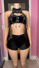 Lil Black Satin Shorts