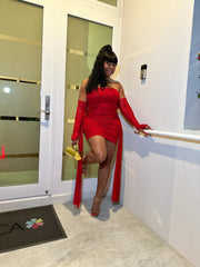 Slay The Night Sheer Mini Dress – Red