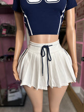 Pop It Girl Tennis Skirt- White/Navy