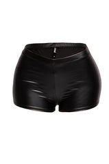 Booty Poppin PU Matte Shorts – Black