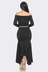 Mermaid Muse Skirt Set- Black