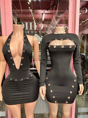 Hooked on You Bodycon Dress– Black