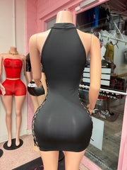 Jealousy Activated Side Lace Up Dress- Black