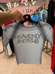 Heavenly Angels Short Sleeve Top- Gray