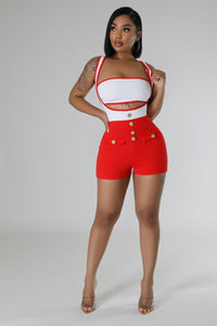 Your Turn Romper Set- Red