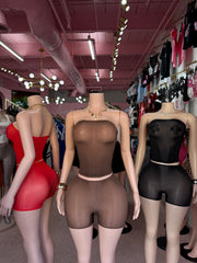 Liquid Tube Mesh Short Set