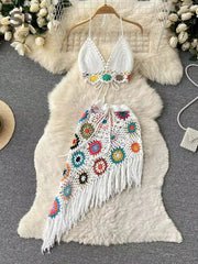Waterfalls Coverup Knitted Skirt Set