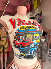 Cruisin’ Through The City Graphic Top Only- Cream Multi