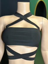 Long Tie Crop Top- Black