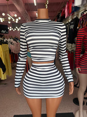 Crossed The Line Skirt Set
