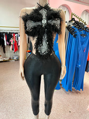 Venom V-Cut Croc Capri – Black