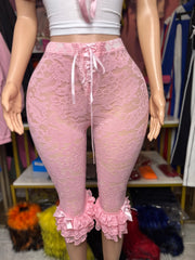 Inspired By Me Lace Capris- Pink