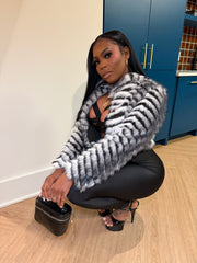 Arctic Status Faux Fur Jacket – Grey/Black