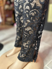 Sensational Wisper Lace Pant Set- Black