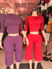 Casually Expensive Gaucho Set – Cranberry / Dusty Plum