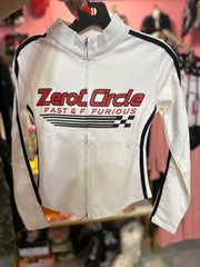 Chic Racer-Style Zero Circle Zip-Up Top Only- Various Colors