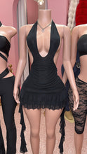 Cassidy Mesh Halter Dress- Black