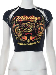 Lengendary Vintage Crop Top- Black