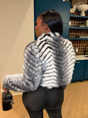 Arctic Status Faux Fur Jacket – Grey/Black