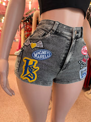 Fast Lane Patch Denim Shorts