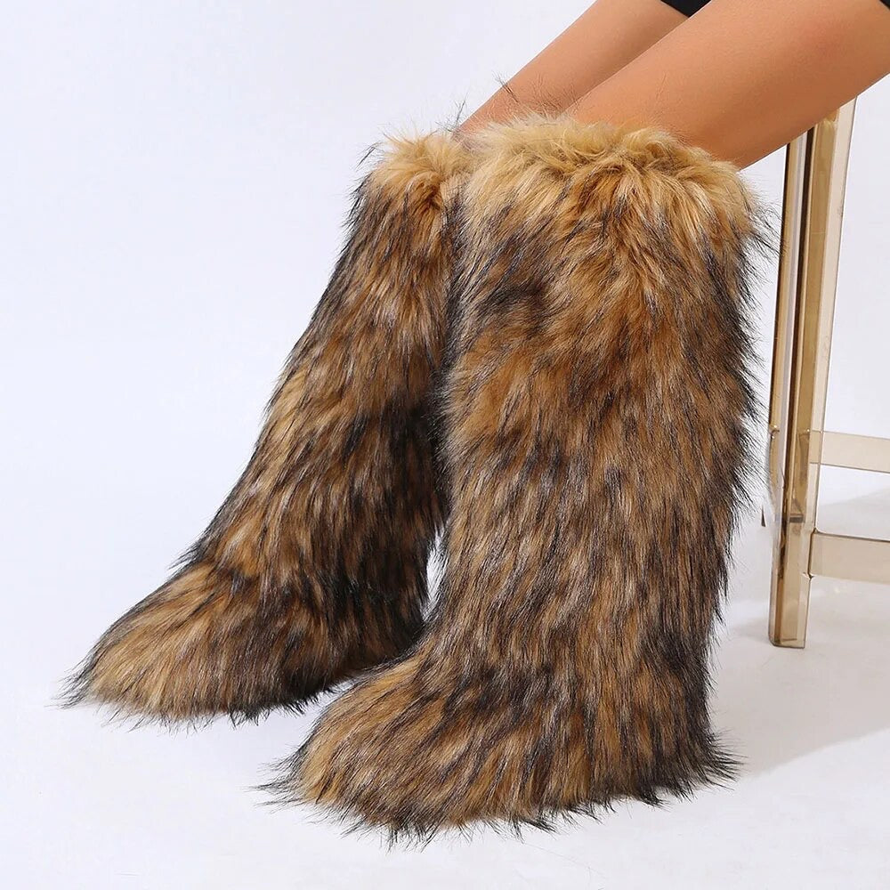 Fluffy boots best sale