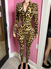 Stylish Leopard Print Catsuit