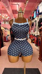 Good Girl Gone Dotty Short Set- Black