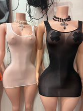 Skin Play Sheer Mini Tank Dress