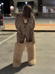 *Pre-Order 10-15 business days then ship* Shaggy Mongolian Fur Thigh High Boots- Tan