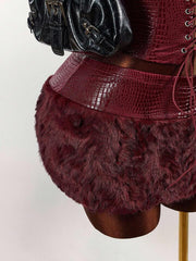 Rich Energy Corset & Fur Mini Skirt Set