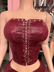 Rich Energy Corset & Fur Mini Skirt Set