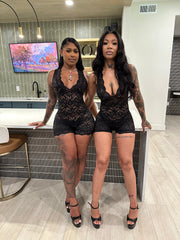 Unruly Desire Lace Romper – Black